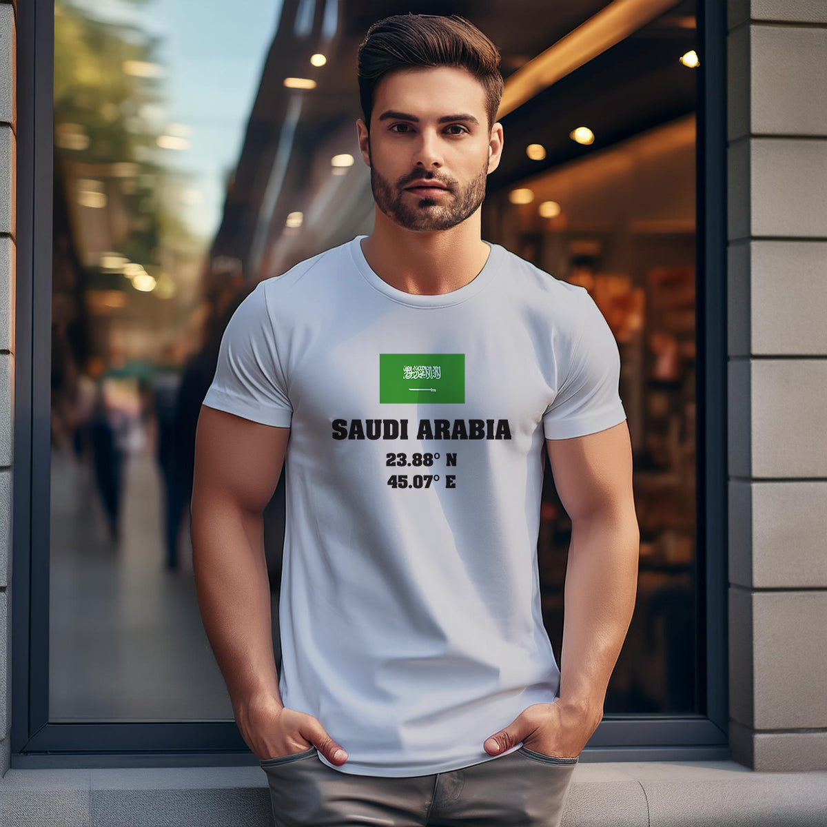 Saudi Arabia Latitude Longitude Men Unisex T-Shirt