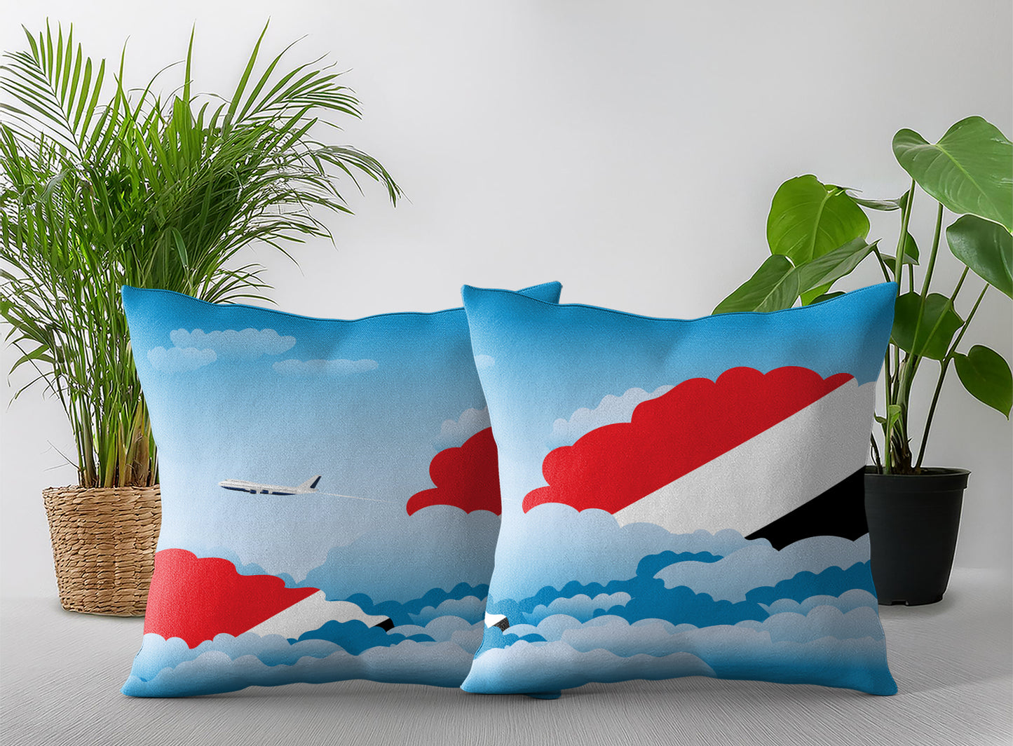 Sealand Principality of Day Clouds Pillow Case and Pillow Throw