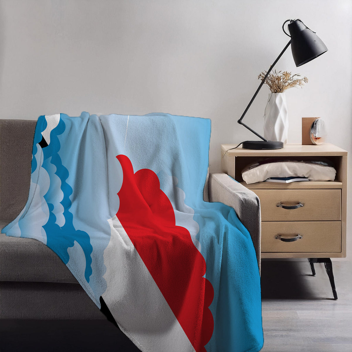 Sealand Principality of Day Clouds Blanket Throw