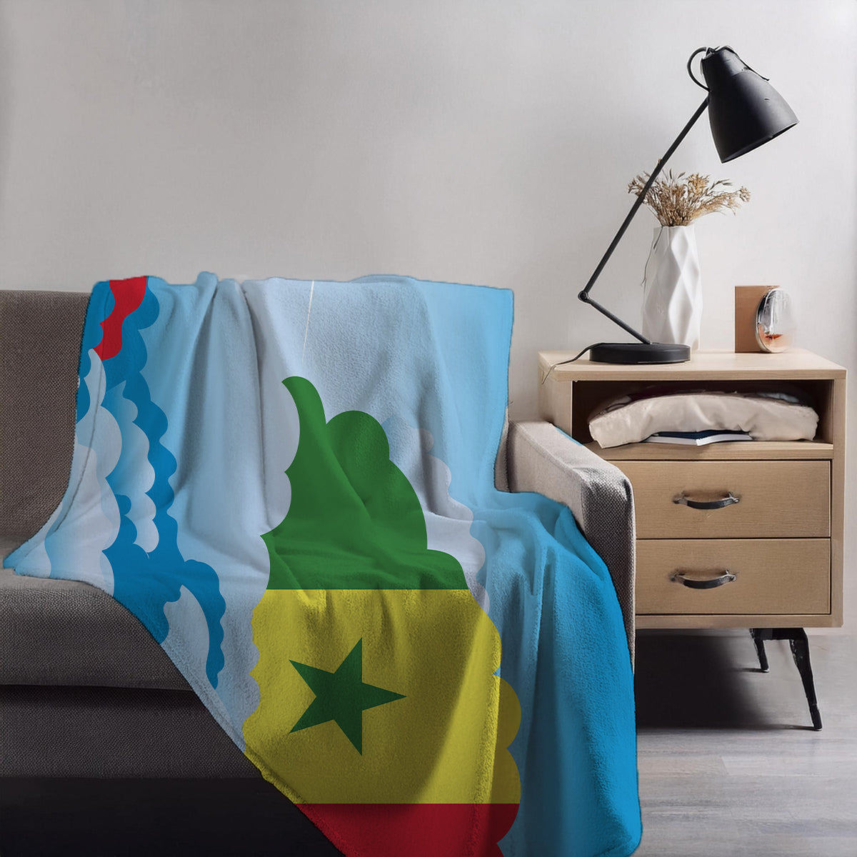 Senegal Day Clouds Blanket Throw