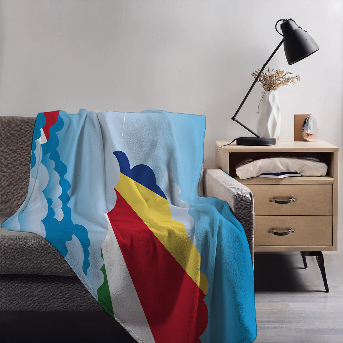 Seychelles Day Clouds Blanket Throw