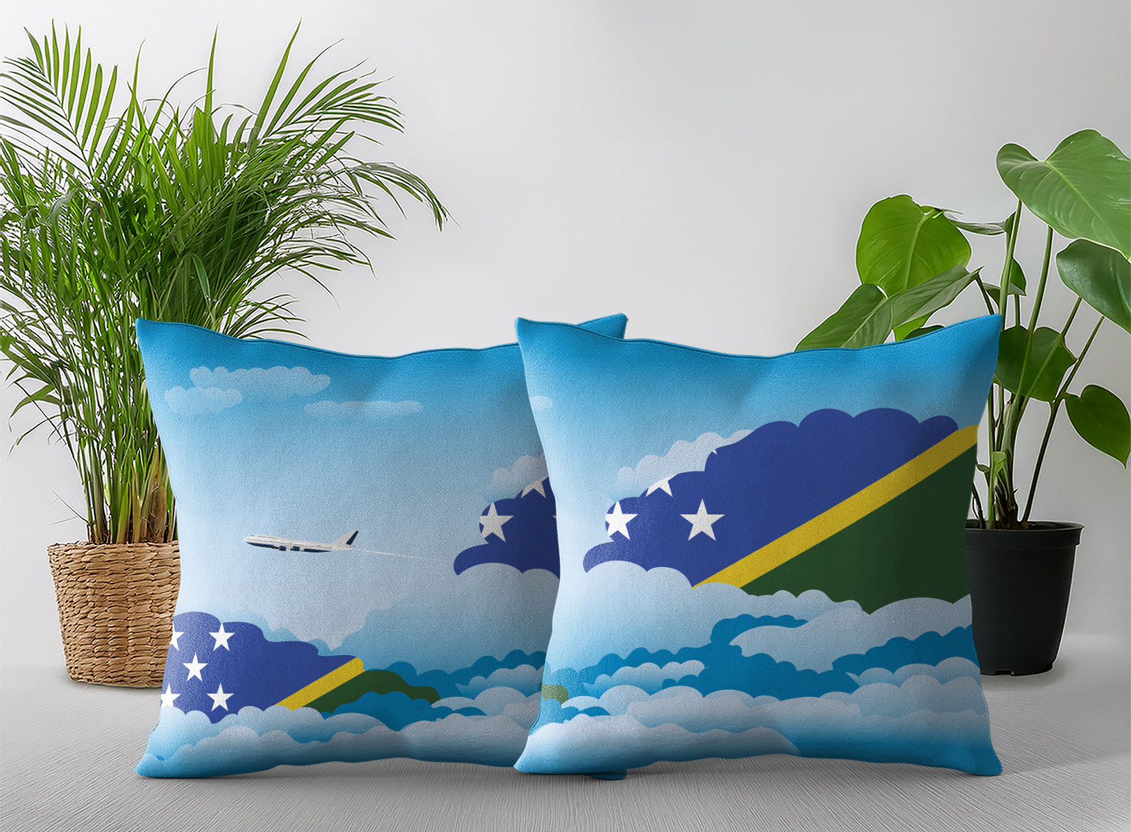 Solomon Islands Day Clouds Pillow Case and Pillow Throw