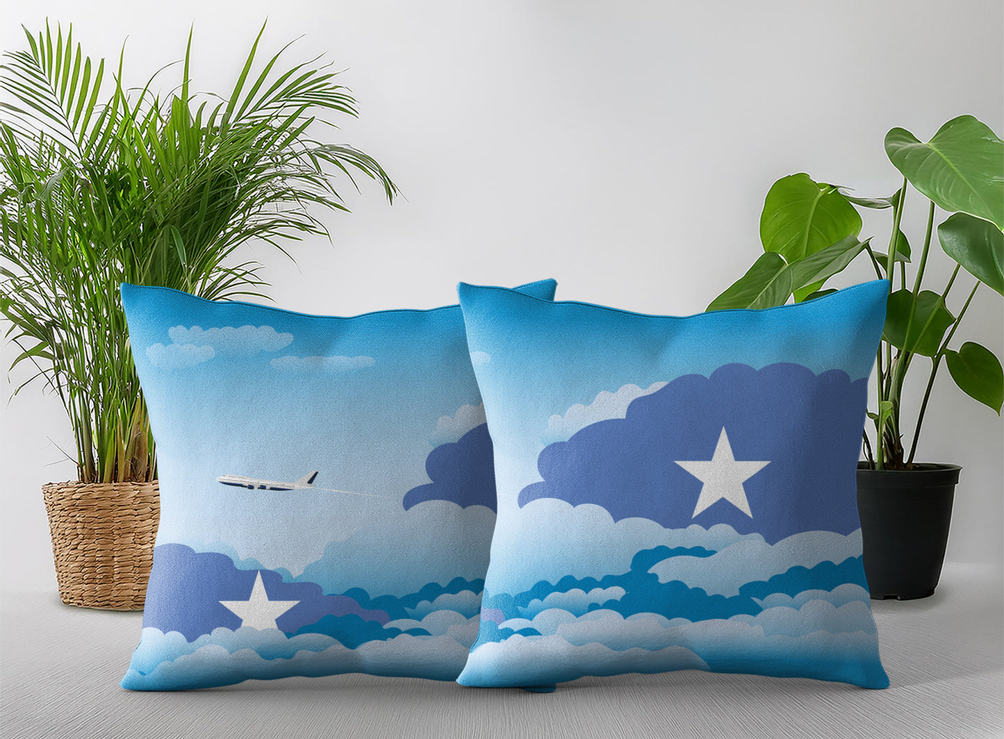 Somalia Day Clouds Pillow Case and Pillow Throw