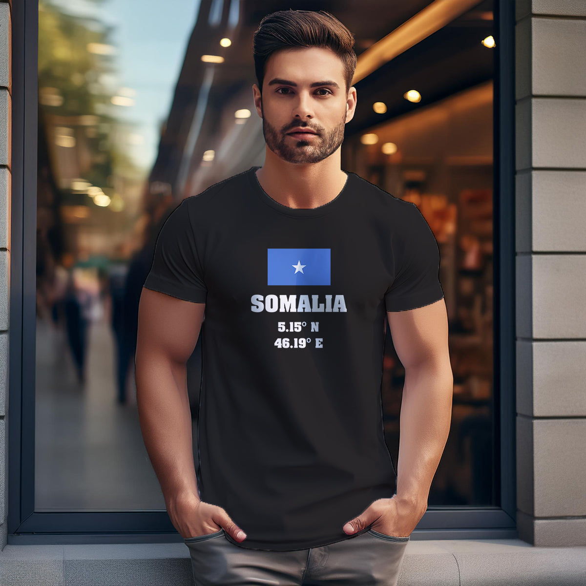 Somalia Latitude Longitude Men Unisex T-Shirt