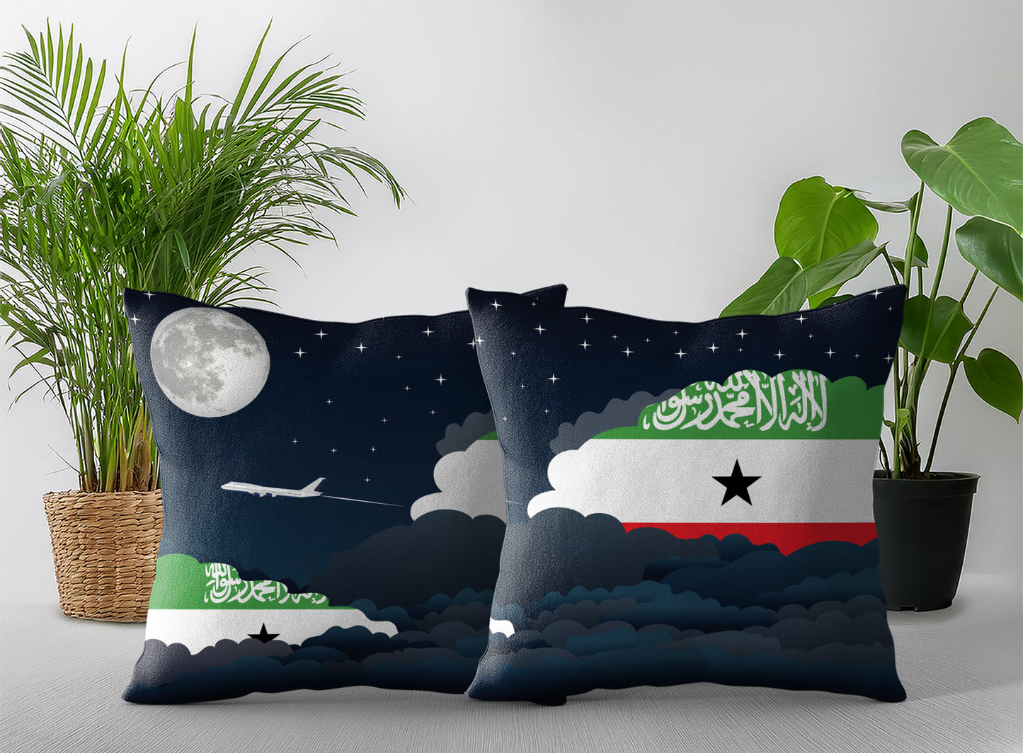 Somaliland Night Clouds Pillow Case and Pillow Throw