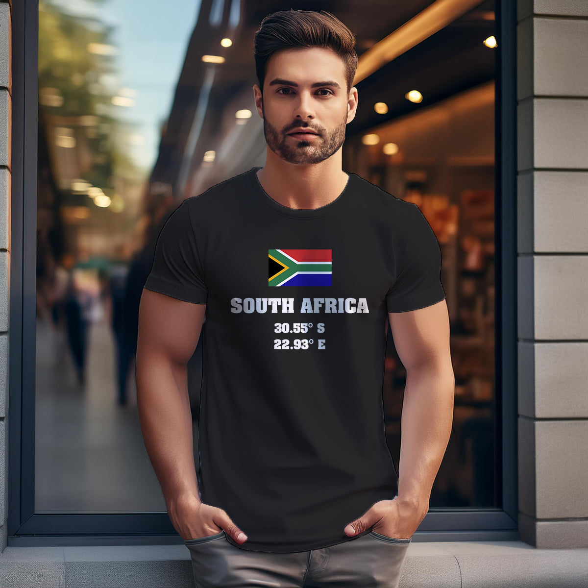 South Africa Latitude Longitude Men Unisex T-Shirt