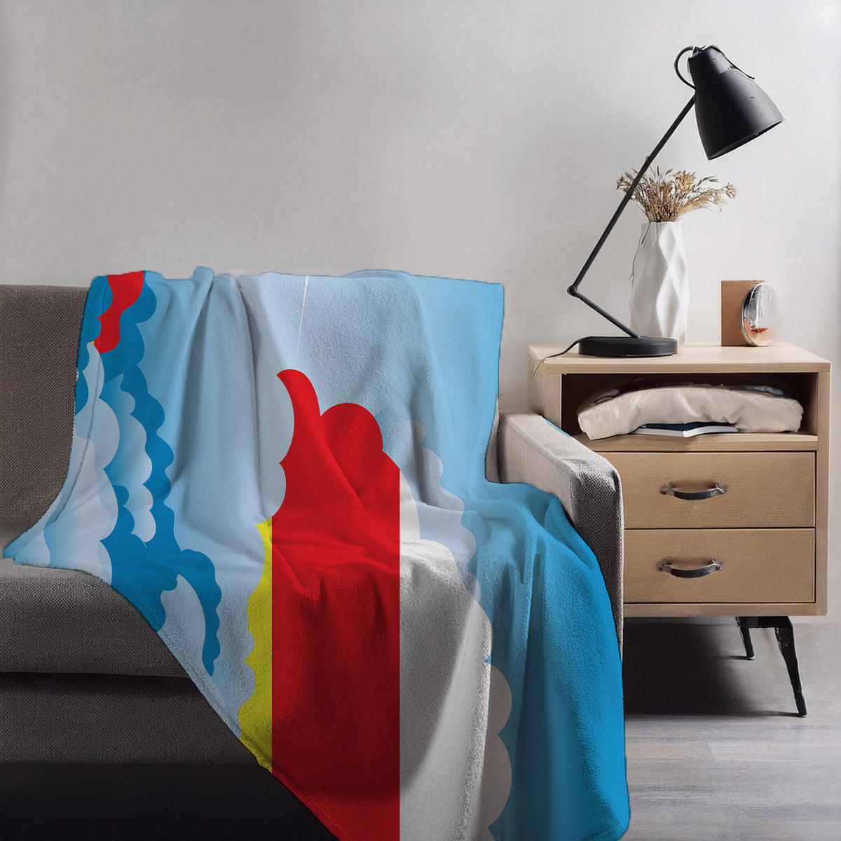 South Ossetia Day Clouds Blanket Throw