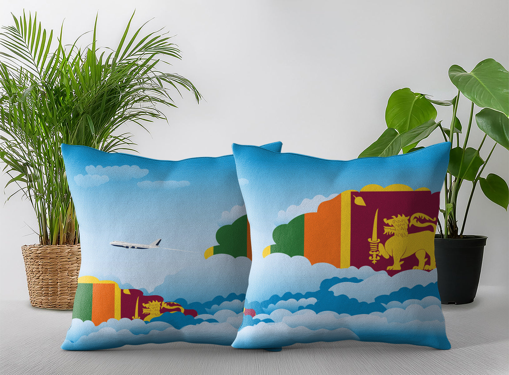 Sri Lanka Day Clouds Pillow Case and Pillow Throw