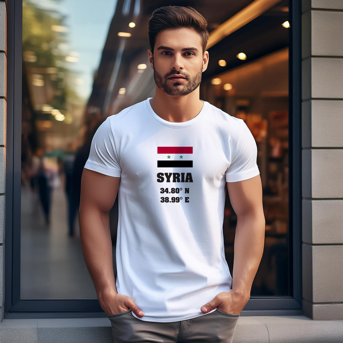 Syria Latitude Longitude Men Unisex T-Shirt