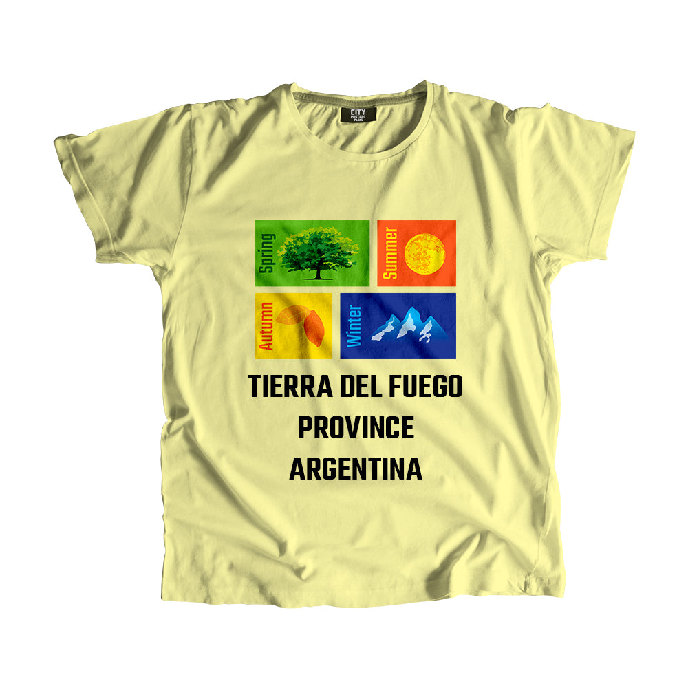 TIERRA DEL FUEGO PROVINCE ARGENTINA Seasons Men Unisex T-Shirt (Butter Yellow)