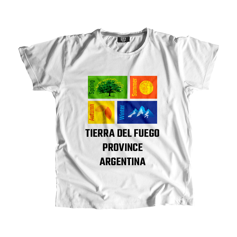 TIERRA DEL FUEGO PROVINCE ARGENTINA Seasons Men Unisex T-Shirt (White)