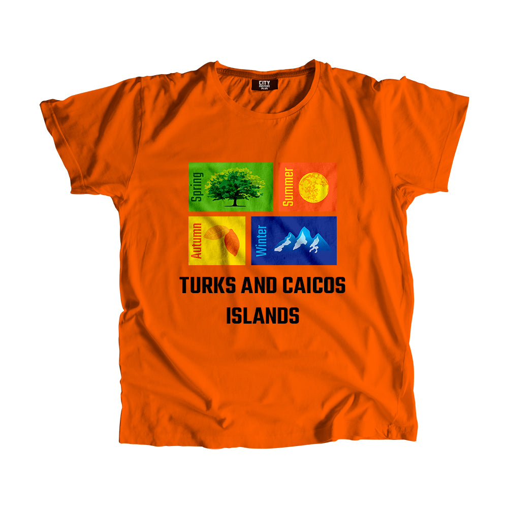 TURKS AND CAICOS ISLANDS Seasons Men Unisex T-Shirt (Orange)