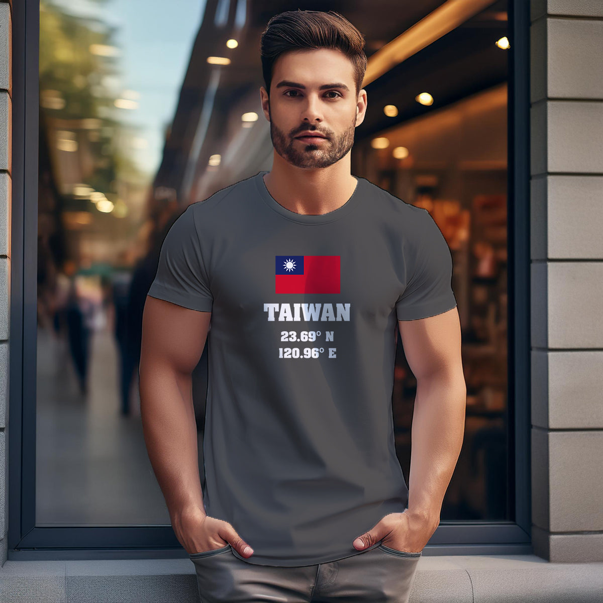 Taiwan Latitude Longitude Men Unisex T-Shirt