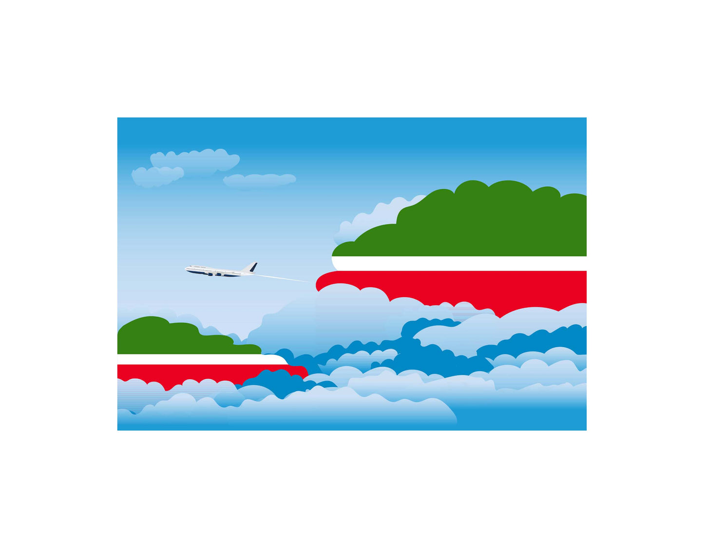 Tatarstan Day Clouds Blanket Throw