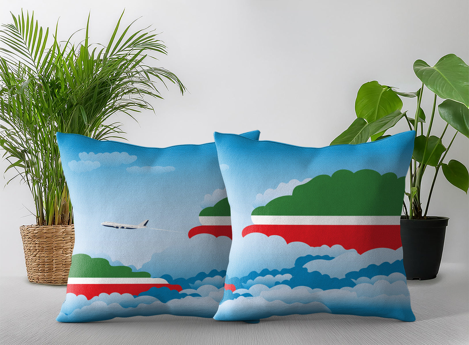 Tatarstan Day Clouds Pillow Case and Pillow Throw