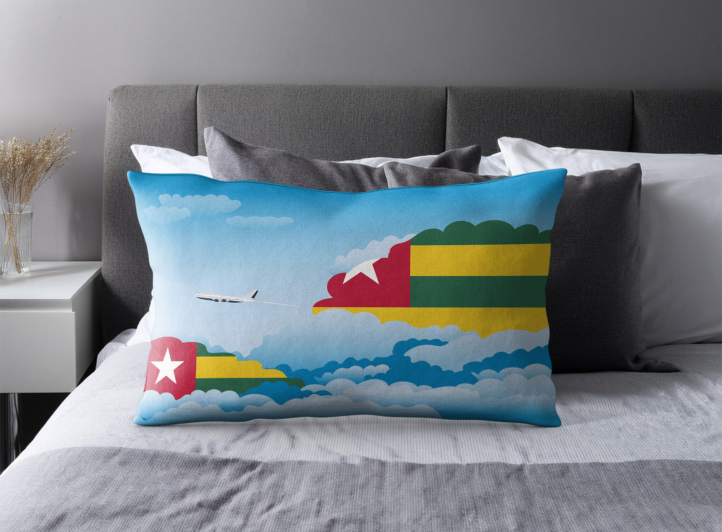 Togo Day Clouds Pillow Case and Pillow Throw