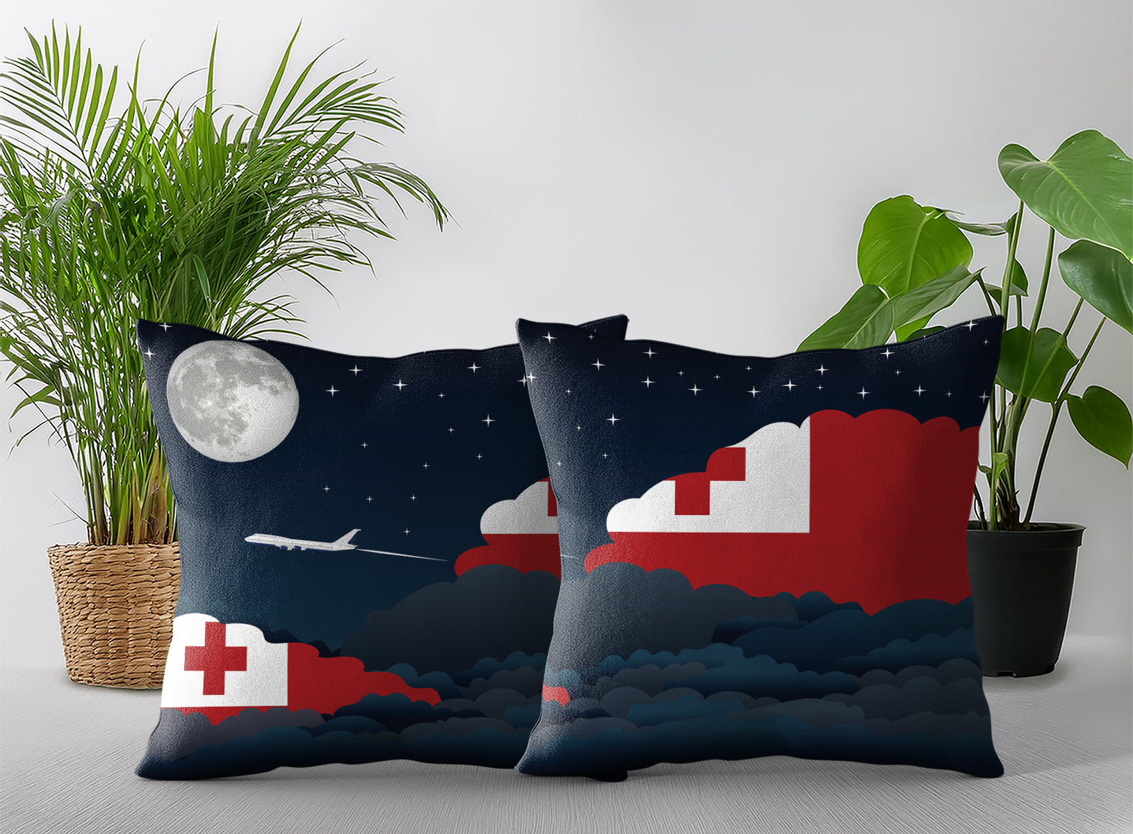 Tonga Night Clouds Pillow Case and Pillow Throw
