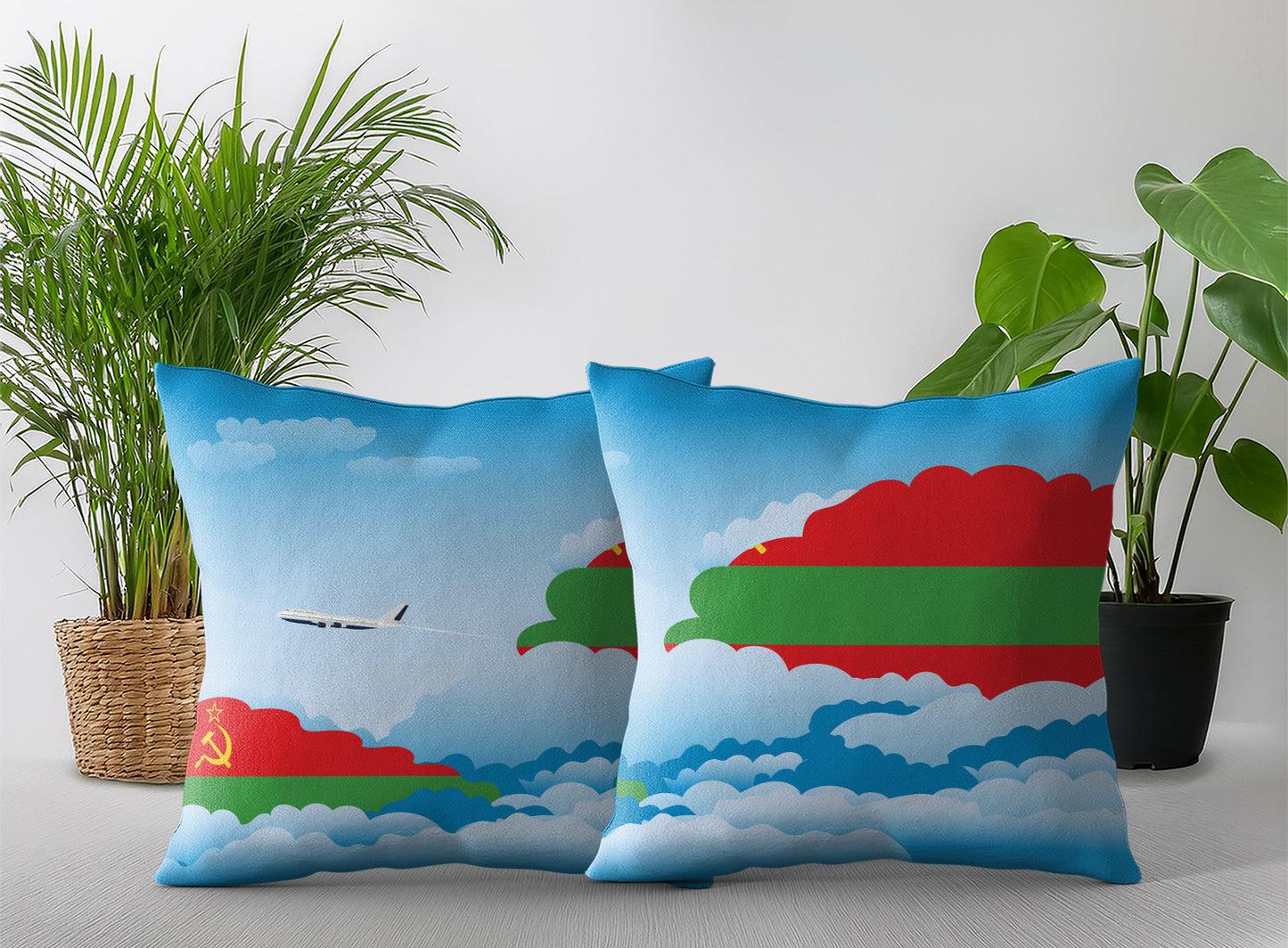Transnistria Day Clouds Pillow Case and Pillow Throw