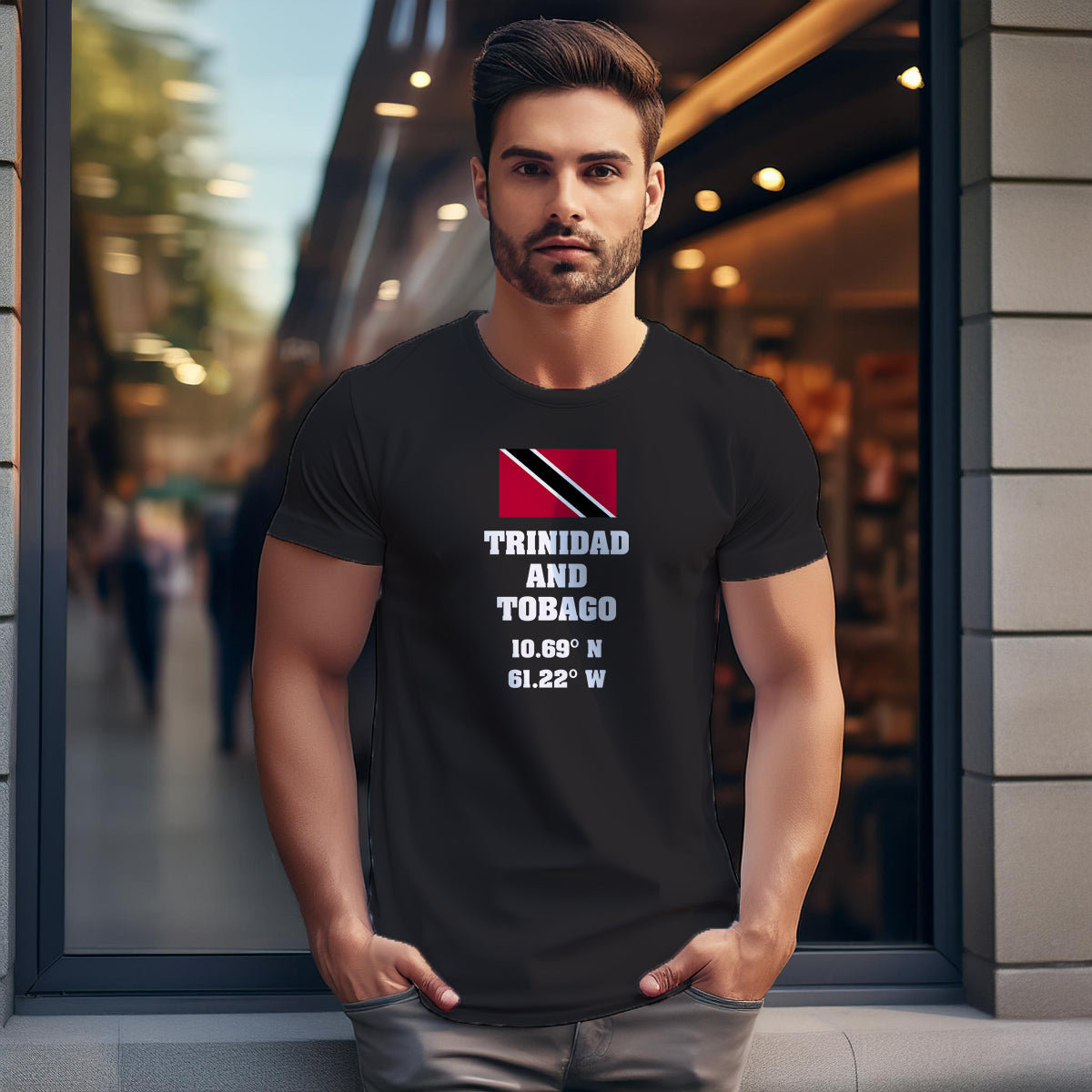 Trinidad and Tobago Latitude Longitude Men Unisex T-Shirt