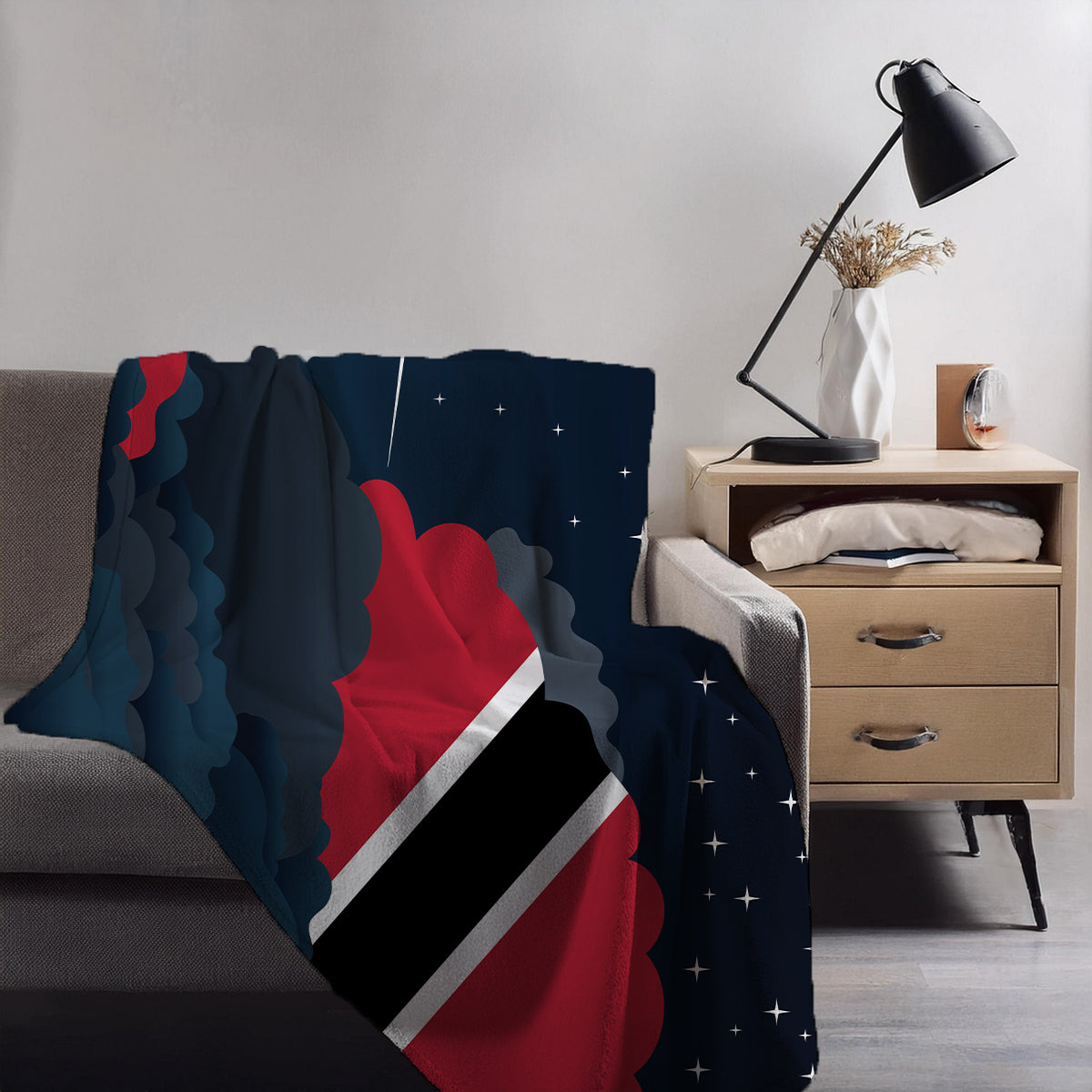 Trinidad Case and Tobago Night Clouds Blanket Throw