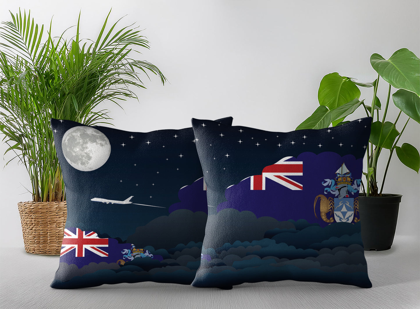 Tristan da Cunha Night Clouds Pillow Case and Pillow Throw