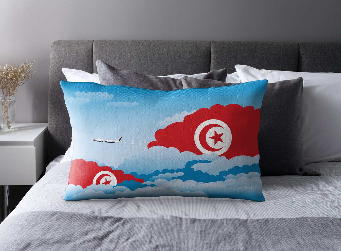 Tunisia Day Clouds Pillow Case and Pillow Throw