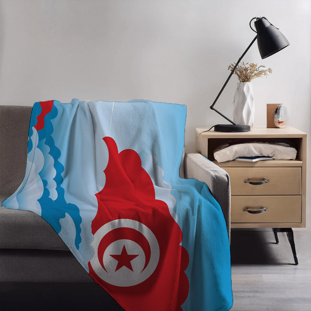 Tunisia Day Clouds Blanket Throw