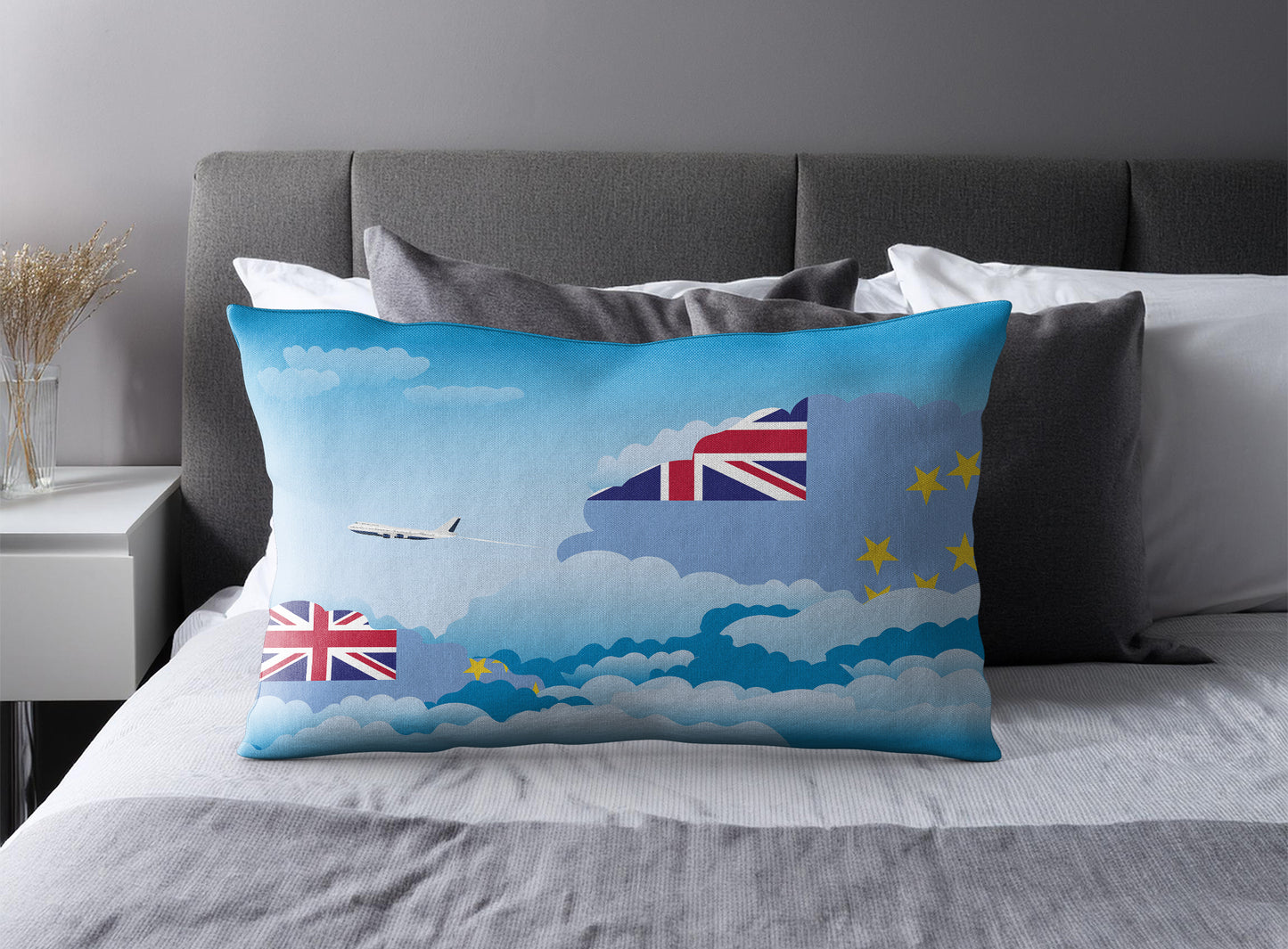 Tuvalu Day Clouds Pillow Case and Pillow Throw