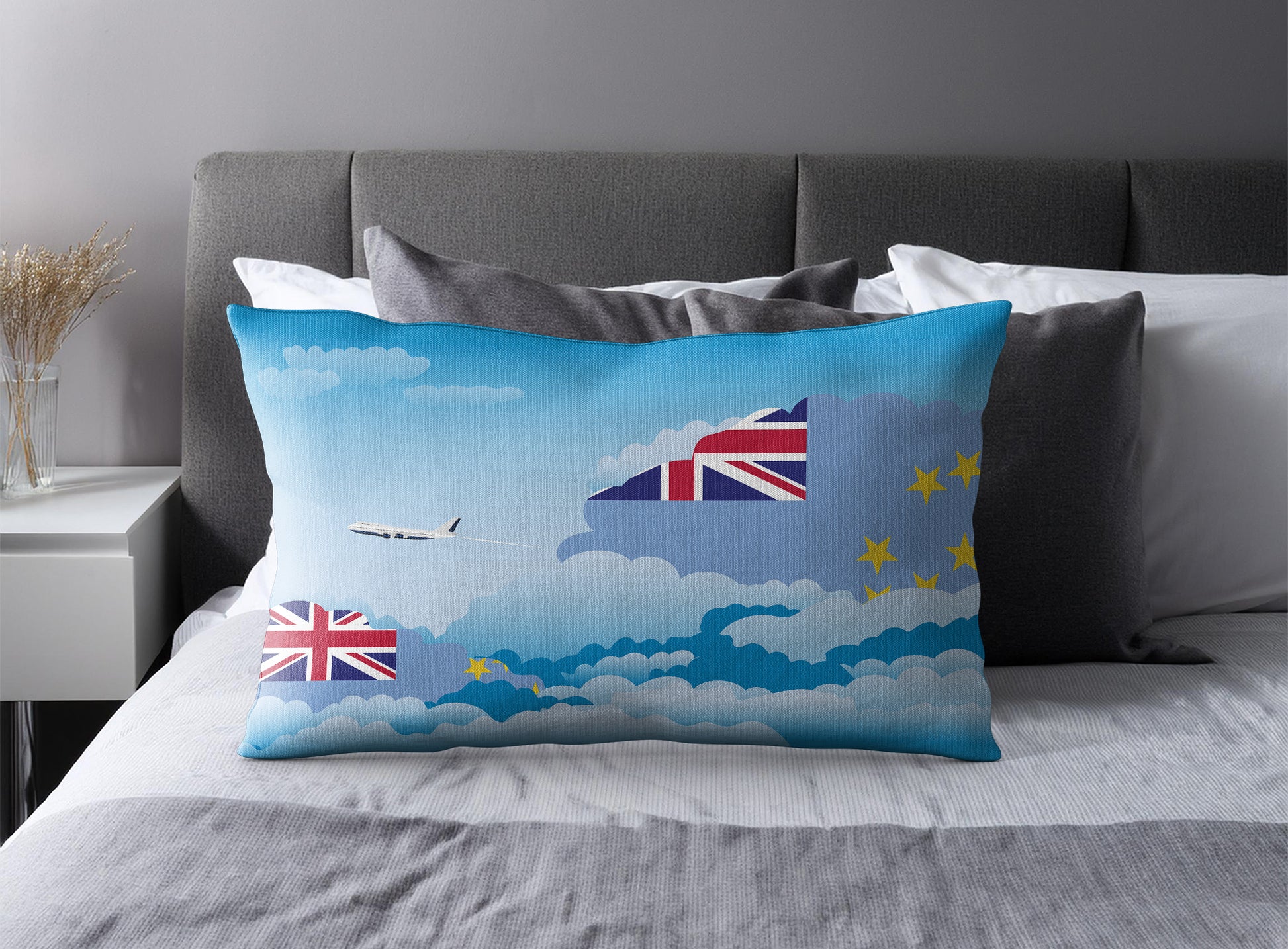 Tuvalu Day Clouds Pillow Case and Pillow Throw