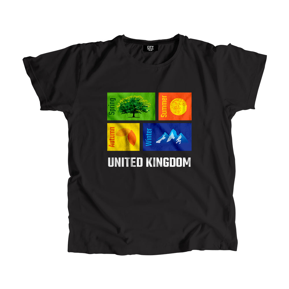 UNITED KINGDOM Seasons Men Unisex T-Shirt (Black)