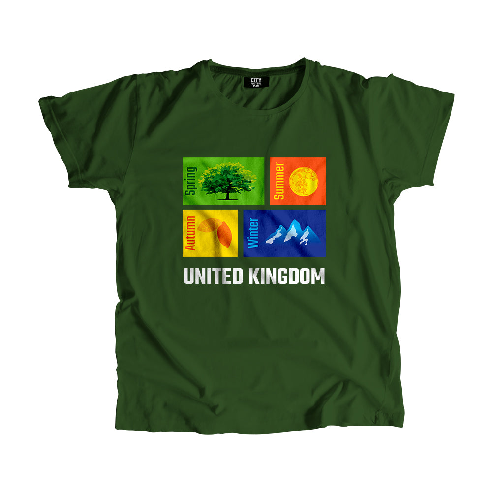 UNITED KINGDOM Seasons Men Unisex T-Shirt (Olive Green)