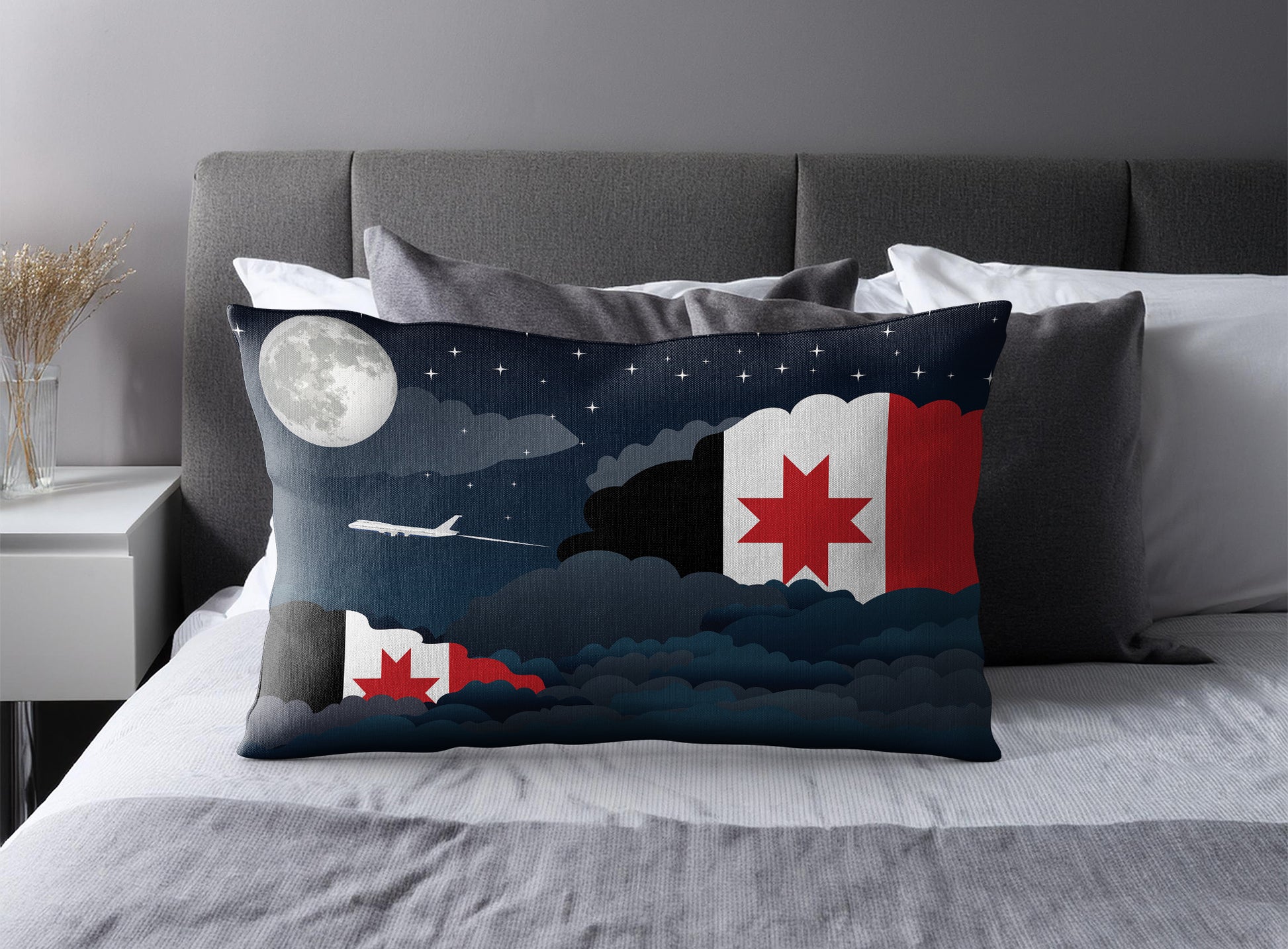 Udmurtia Night Clouds Pillow Case and Pillow Throw