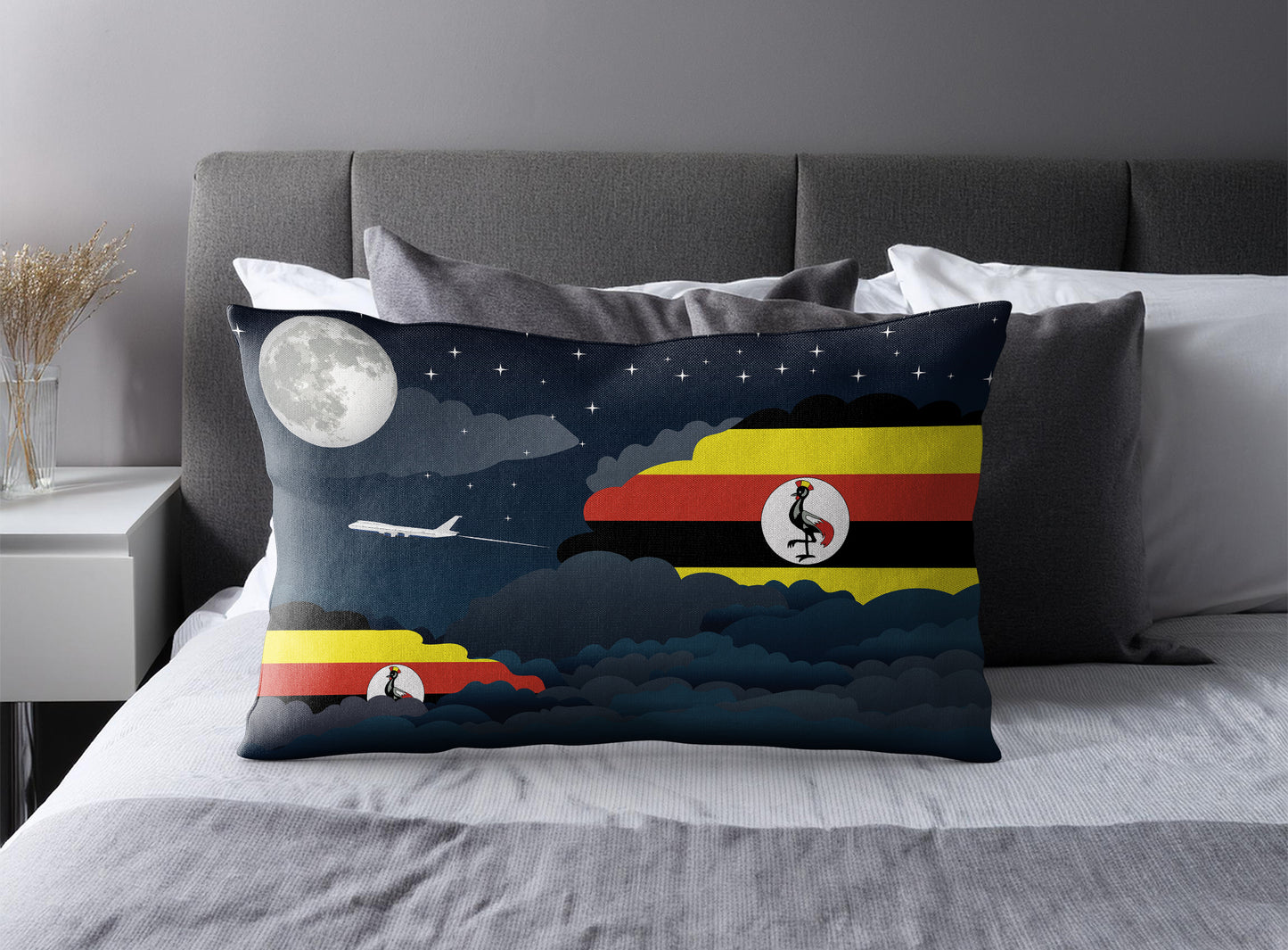 Uganda Night Clouds Pillow Case and Pillow Throw