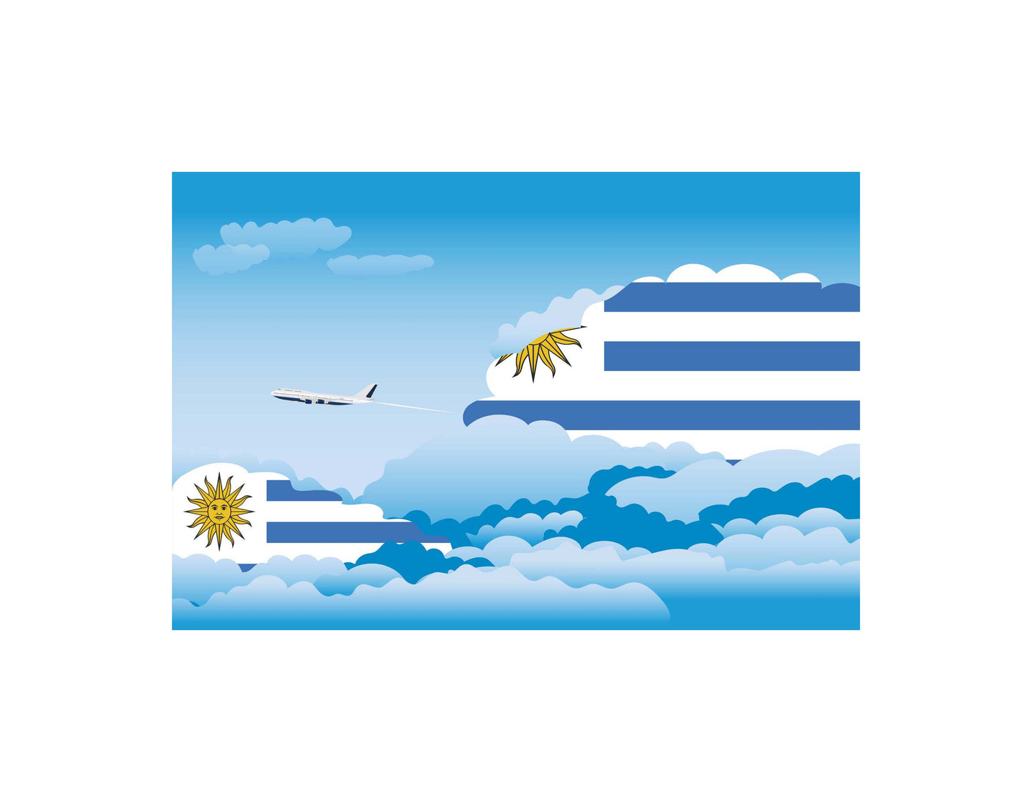 Uruguay Day Clouds Blanket Throw