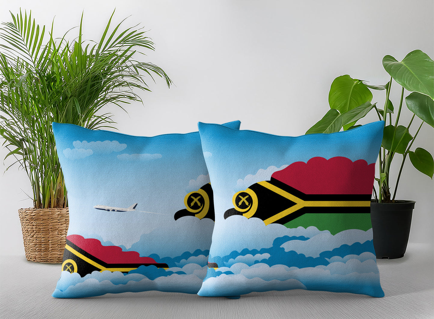 Vanuatu Day Clouds Pillow Case and Pillow Throw
