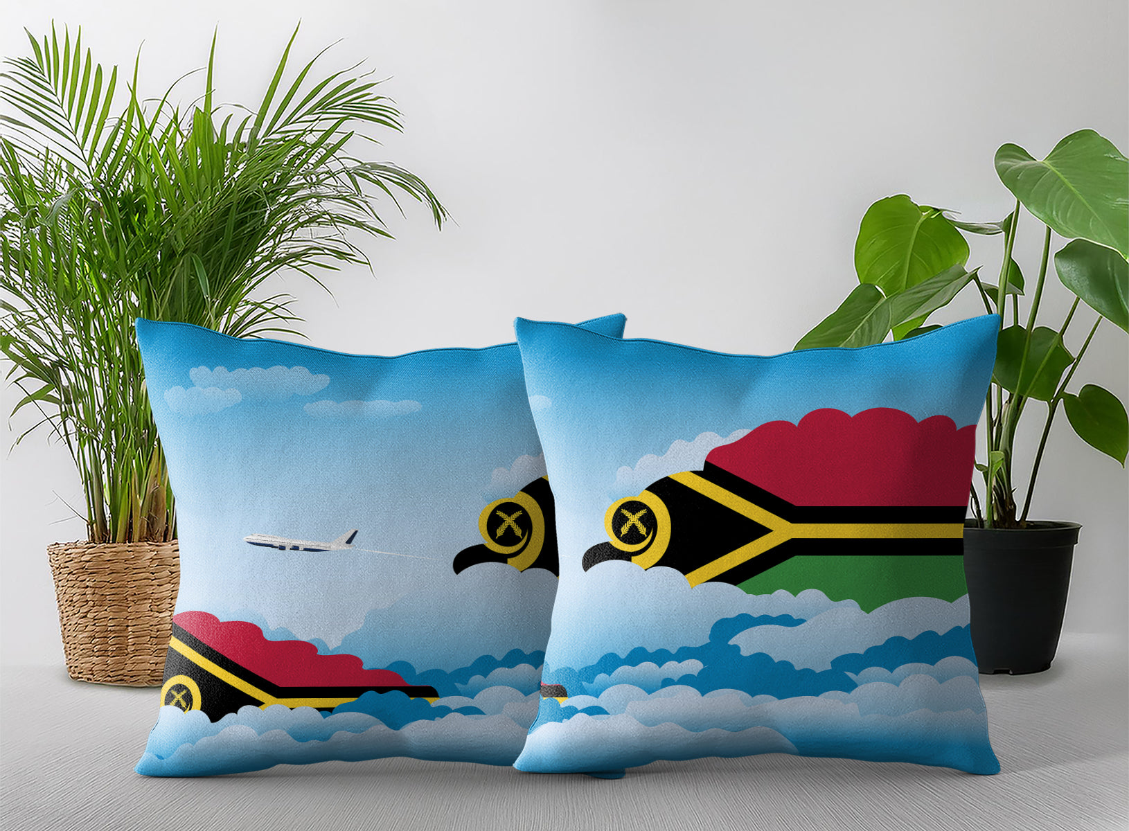 Vanuatu Day Clouds Pillow Case and Pillow Throw