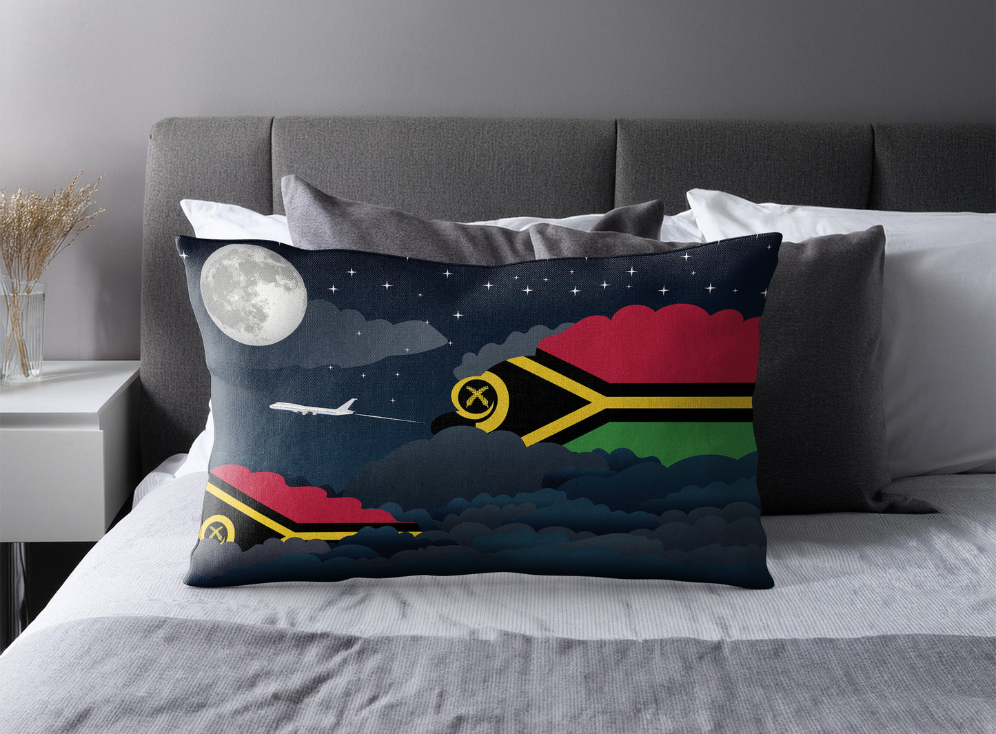 Vanuatu Night Clouds Pillow Case and Pillow Throw