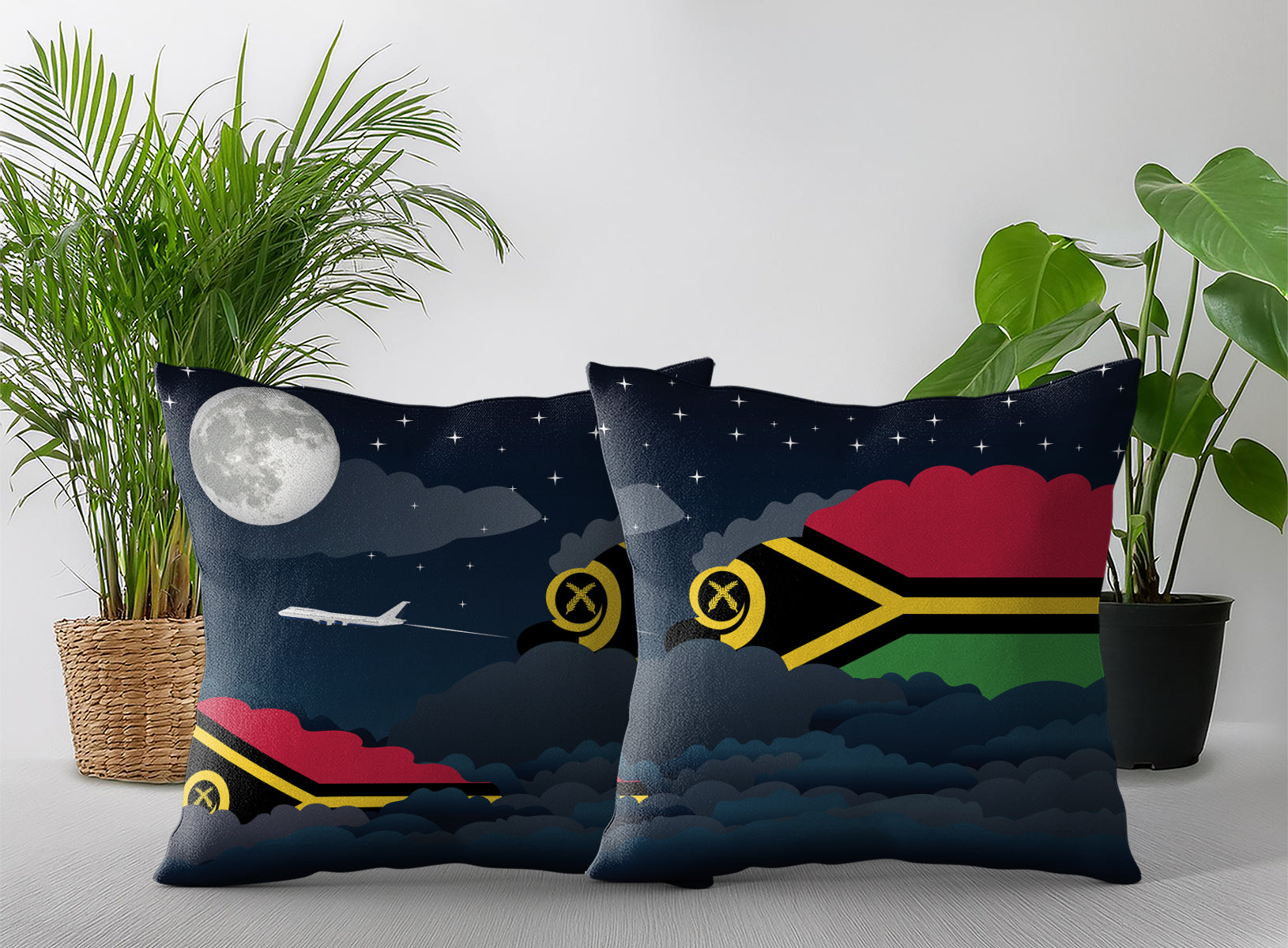 Vanuatu Night Clouds Pillow Case and Pillow Throw