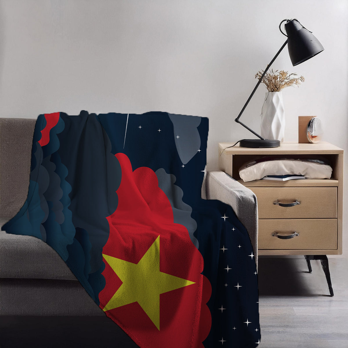 Vietnam Night Clouds Blanket Throw
