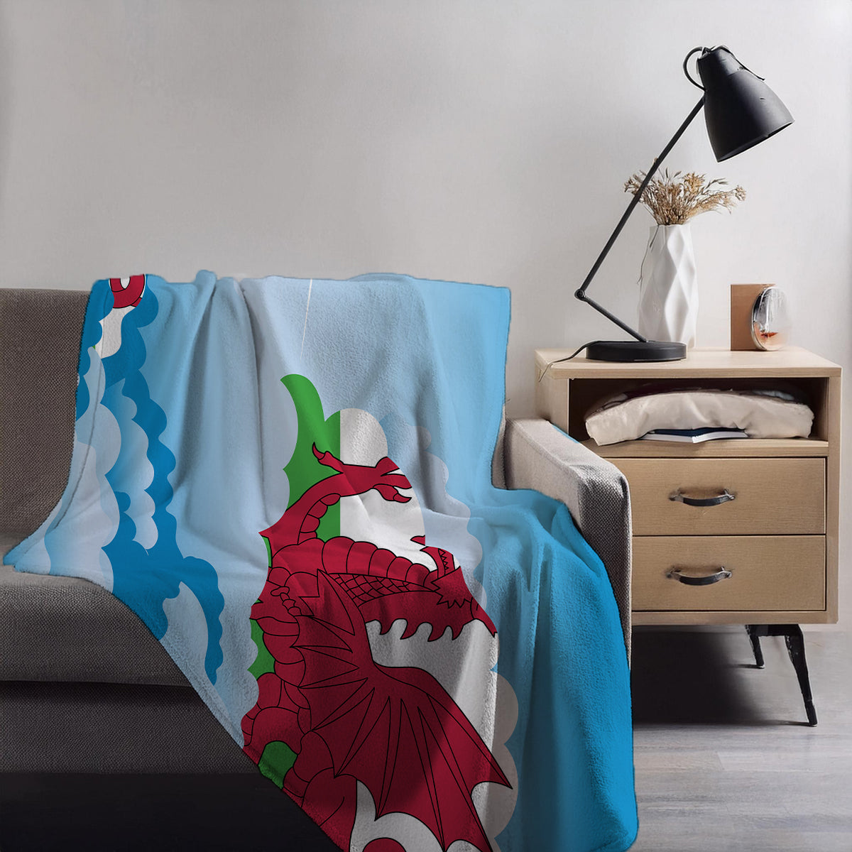 Wales Day Clouds Blanket Throw