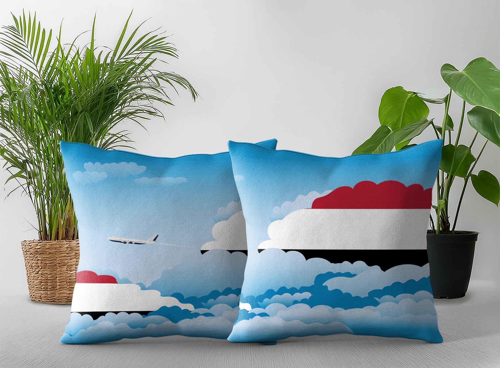 Yemen Day Clouds Pillow Case and Pillow Throw