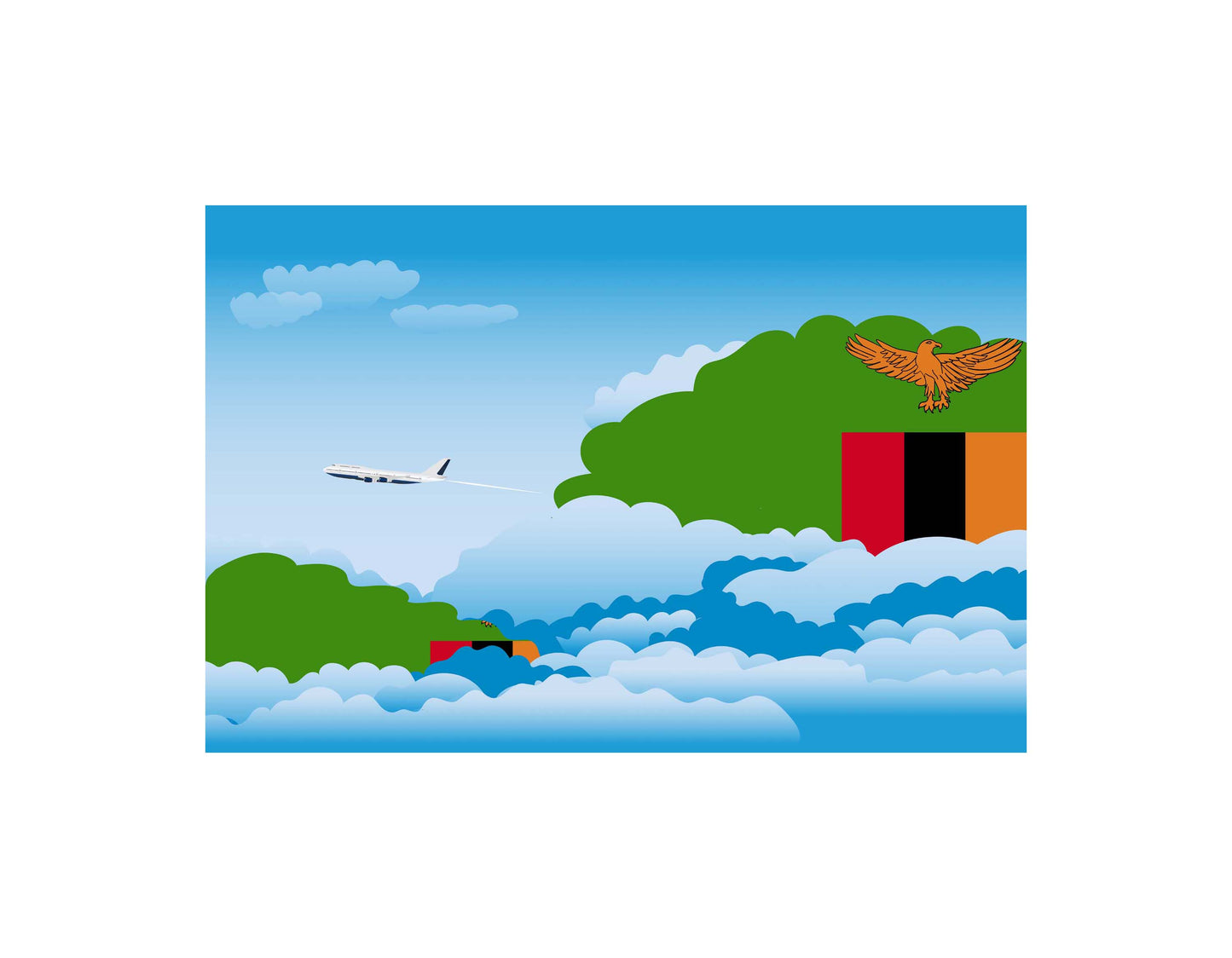 Zambia Day Clouds Blanket Throw