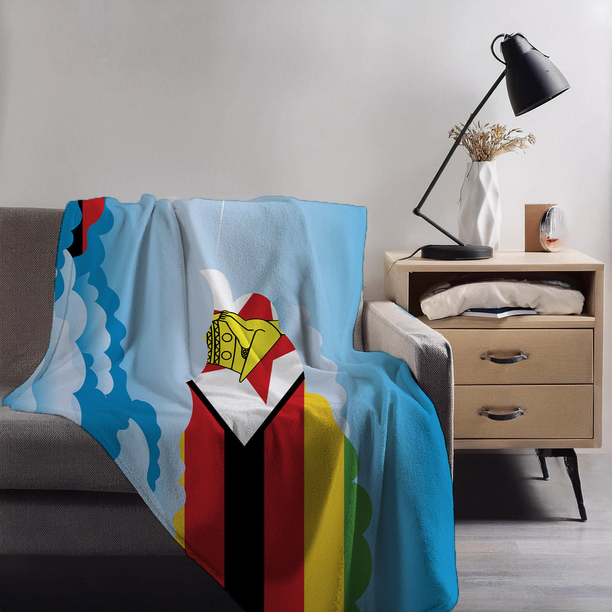 Zimbabwe Day Clouds Blanket Throw