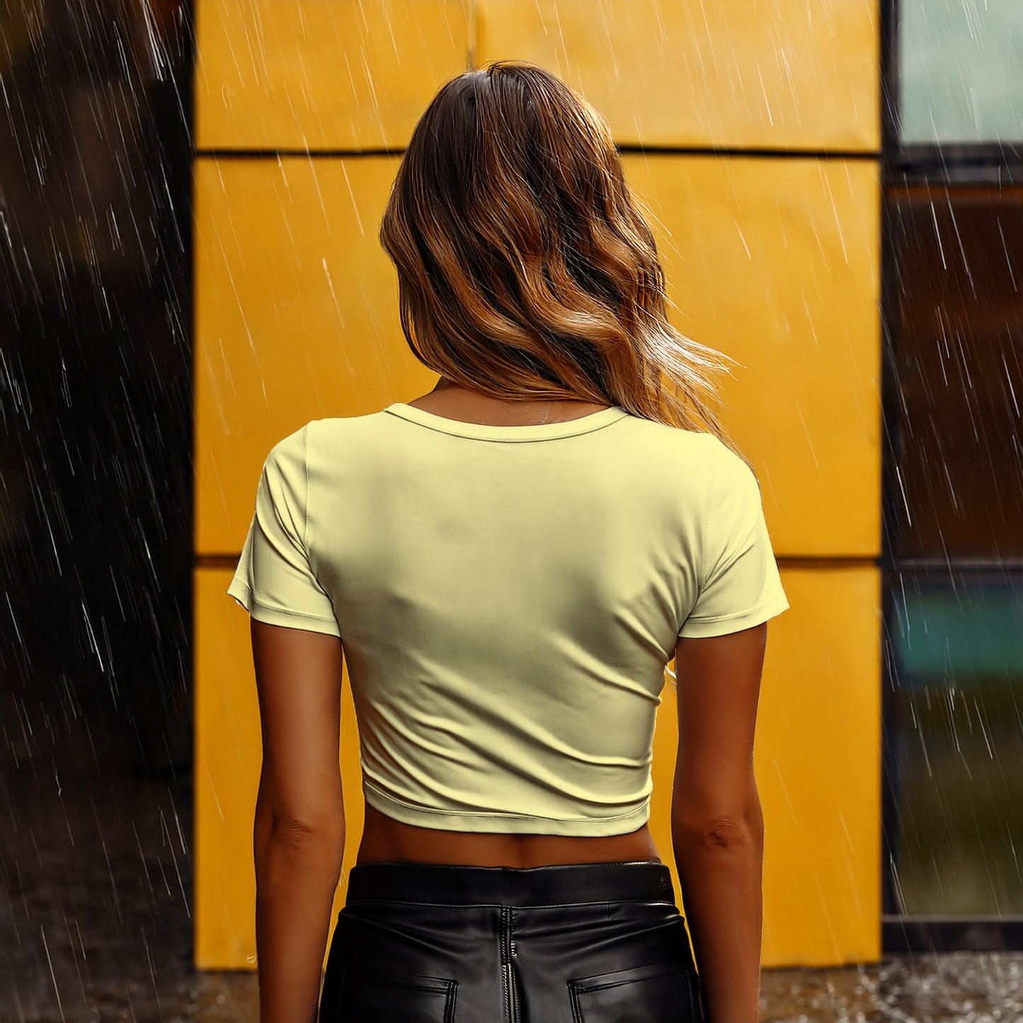 31 Number Women Crop Top (Butter Yellow)