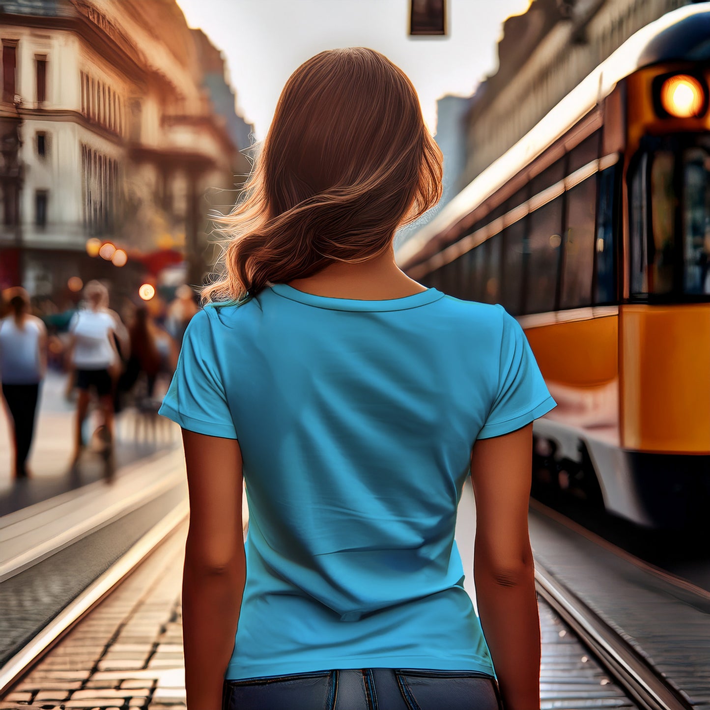 2014 Year Women T-Shirt (Sky Blue)